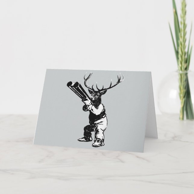 vintage deer hunting holiday card (Front)