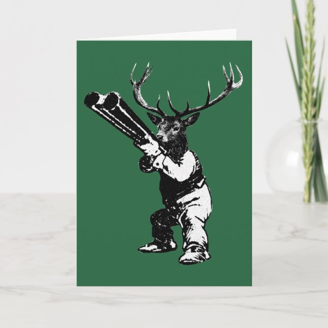 vintage deer hunting holiday card (Front)