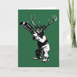 vintage deer hunting holiday card