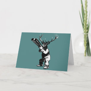 vintage deer hunting holiday card