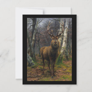 Vintage deer rustic hunter card