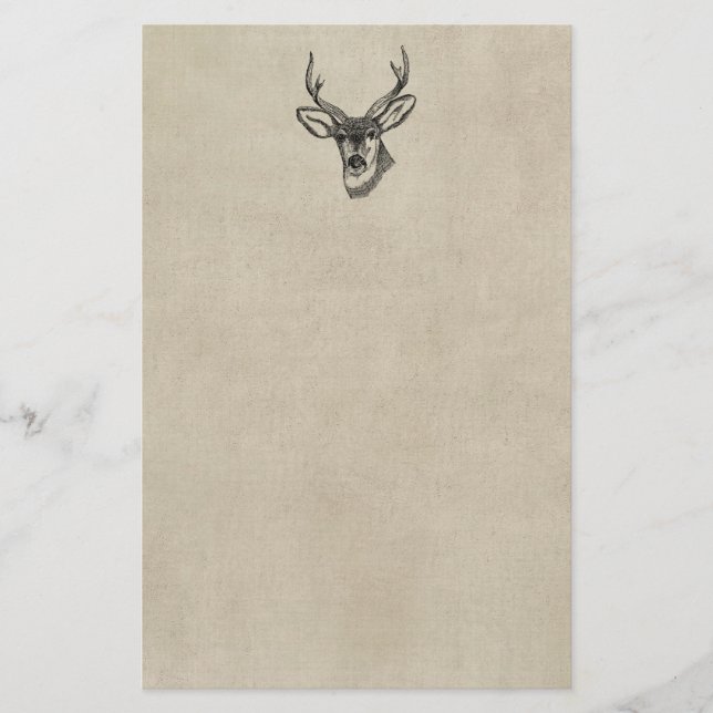 Vintage Deer Stationery (Front)
