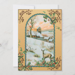 Vintage Deer Winter Card