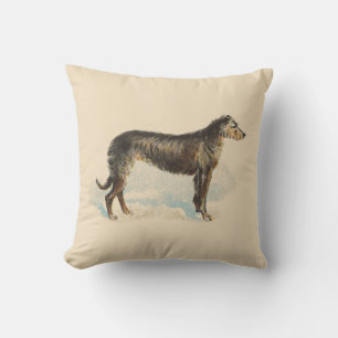 Vintage Deerhound Elegant Soft Pink Cushion