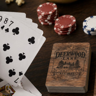Vintage Deerwood Boathouse Playing Cards