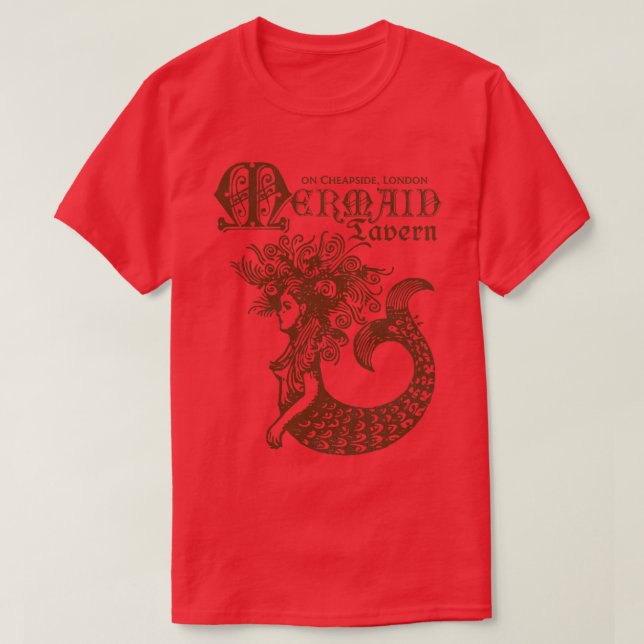 Vintage Defunct Mermaid Tavern London T-Shirt (Design Front)