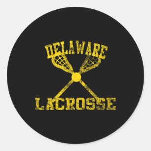 Vintage Delaware Lacrosse Classic Round Sticker