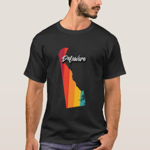 Vintage Delaware Retro 70s Stripes Delaware Us Sta T-Shirt