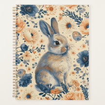 Vintage Delft Blue Rabbit Easter Planner