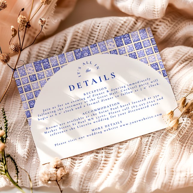 Vintage Delft Patchwork Wedding Enclosure Card (Creator Uploaded)