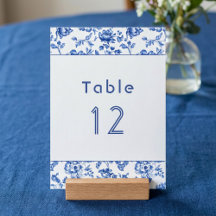 Vintage delftware floral  table seating chart