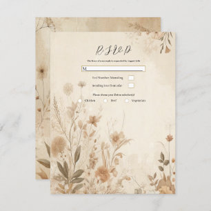 Vintage Delicate Floral Botanical Boho Wedding Invitation