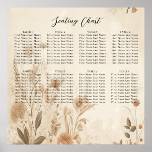 Vintage Delicate Floral Botanical Boho Wedding  Poster