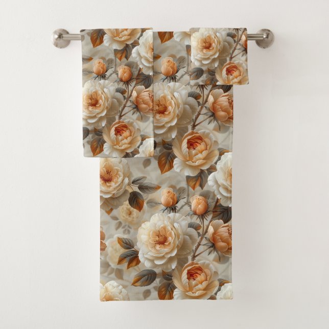 Vintage delicate floral pattern. bath towel set (Insitu)