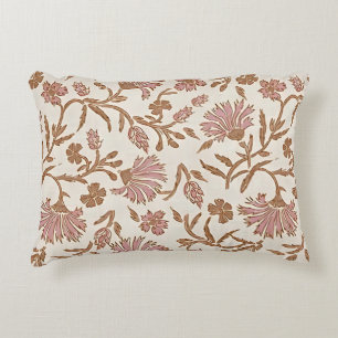 Vintage delicate mauve flowers & intricate foliage decorative cushion