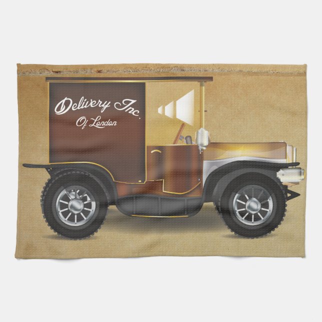 Vintage Delivery Van Tea Towel (Horizontal)