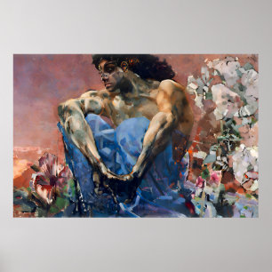 Vintage Demon Seated Painting by Mikhail Vrubel Poster