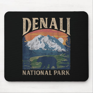 Vintage Denali National Park Retro Mount For Men W Mouse Mat