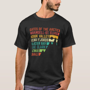 Vintage Denali National Parks List Alaska Souvenir T-Shirt