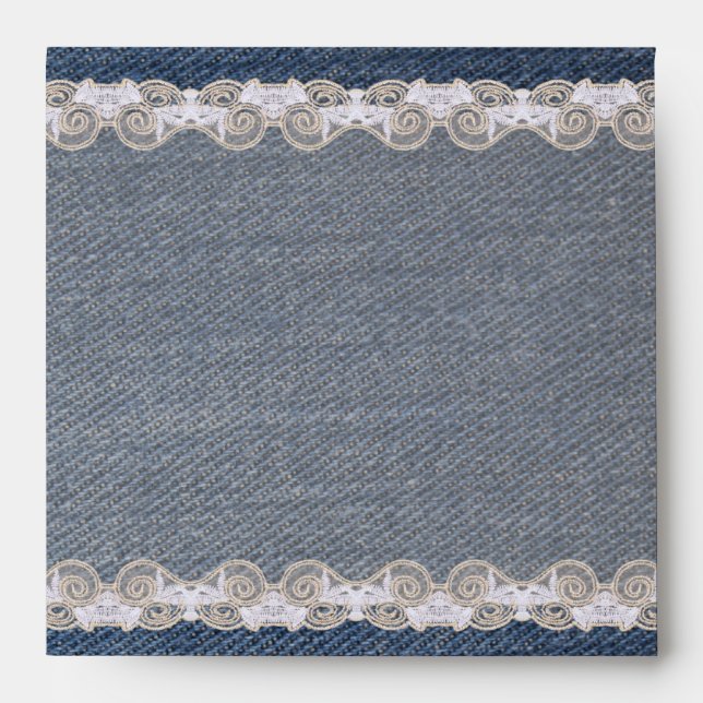 Vintage Denim and Lace Envelope (Front)