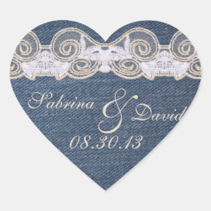 Vintage Denim and Lace Envelope Seal