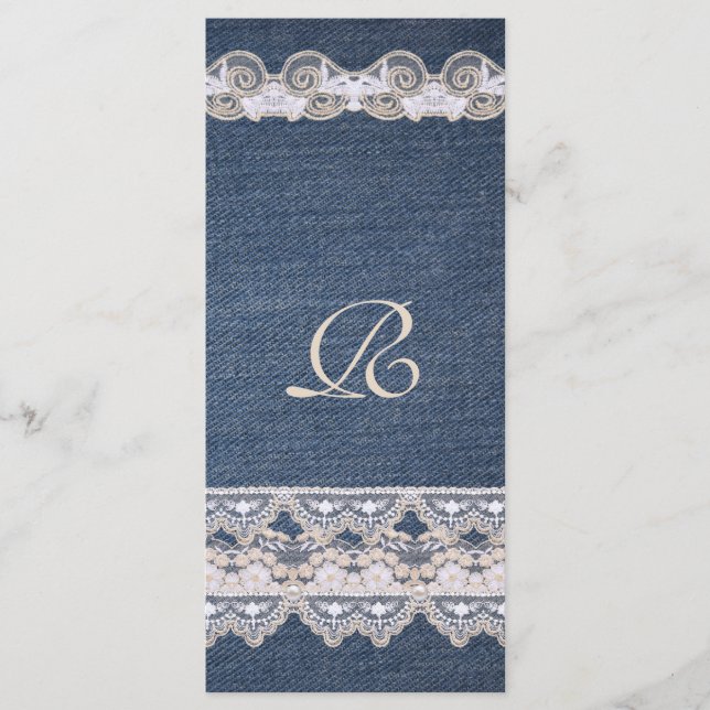 Vintage Denim and Lace Program Rack Card (Front)