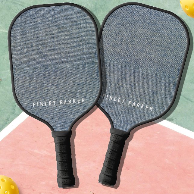 Vintage Denim Blue Jeans Look Pickleball Paddle (Creator Uploaded)