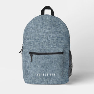 Vintage Denim Blue Jeans Look Printed Backpack