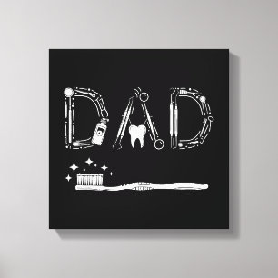 Vintage Dentist Dad Father Grandpa Father's Day Me Canvas Print