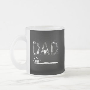 Vintage Dentist Dad Father Grandpa Father's Day Me Frosted Glass Coffee Mug