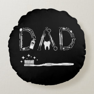Vintage Dentist Dad Father Grandpa Father's Day Me Round Cushion