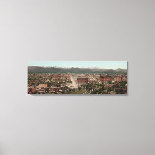 Vintage Denver Colorado 19th century panorama Canvas Print