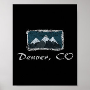 Vintage Denver Colorado Winter Skiing Fun Poster