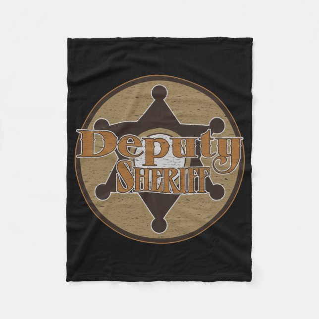 Vintage Deputy Sheriff Fleece Blanket (Front)