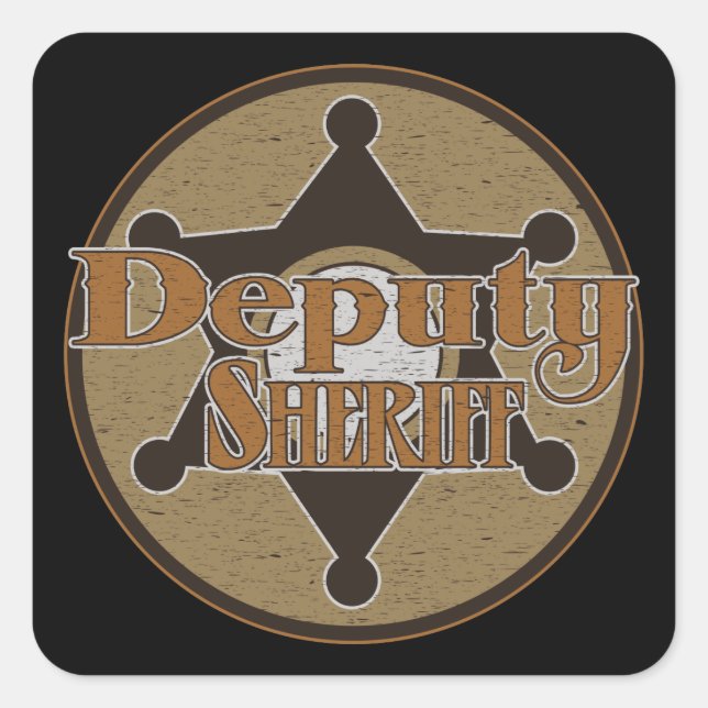 Vintage Deputy Sheriff Square Sticker (Front)