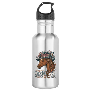 Vintage Derby Horse Floral Hat Shirt Design_1 532 Ml Water Bottle