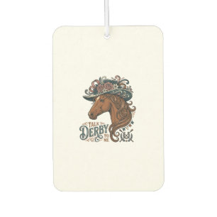 Vintage Derby Horse Floral Hat Shirt Design_1 Car Air Freshener