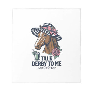 Vintage Derby Horse Hat Talk Derby To Me Design Notepad
