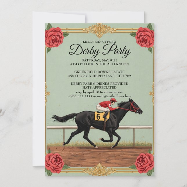 Vintage Derby Horse Racing Party Invitation 2026 (Front)