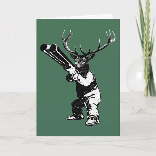 vintage des hunting holiday card (Front)