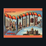 Vintage Des Moines Iowa Postcard<br><div class="desc">An old colourful postcard greeting from Des Moines,  Iowa repurposed!</div>