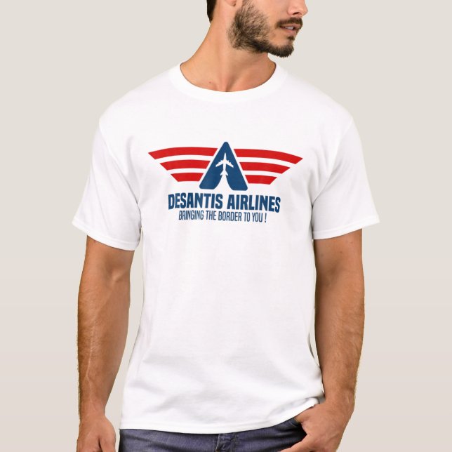 Vintage Desantis Airlines Political Meme American T-Shirt (Front)