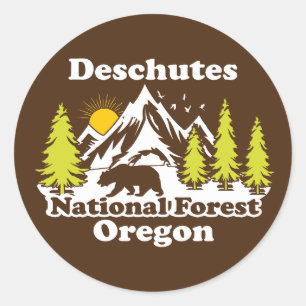 Vintage Deschutes National Forest Oregon Classic Round Sticker