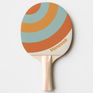 Vintage Desert Flower Circle Stripe with Name Ping Pong Paddle
