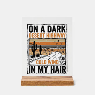 Vintage Desert Highway Wind Graphic T-Shirt Design Acrylic Sign