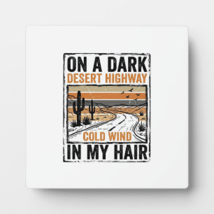 Vintage Desert Highway Wind Graphic T-Shirt Design Plaque