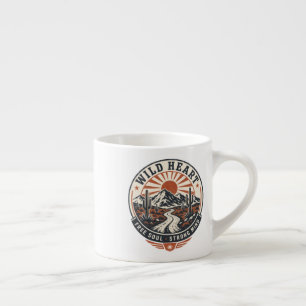 Vintage Desert Mountain Adventure Badge Espresso Cup