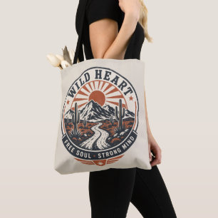 Vintage Desert Mountain Adventure Badge Tote Bag