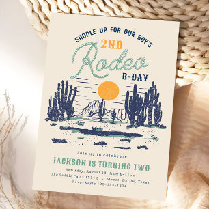 Vintage Desert Western Wild West 2nd Birthday Invitation
