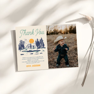 Vintage Desert Western Wild West  Birthday Thank You Card
